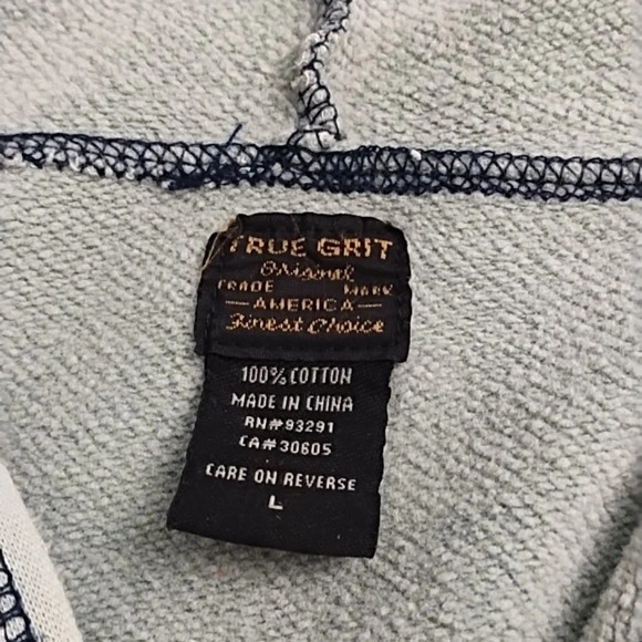 True Grit Lrg PEACE Butterfly Embroider Studs Light Green Hoodie Zip Sweatshirt - Picture 6 of 11